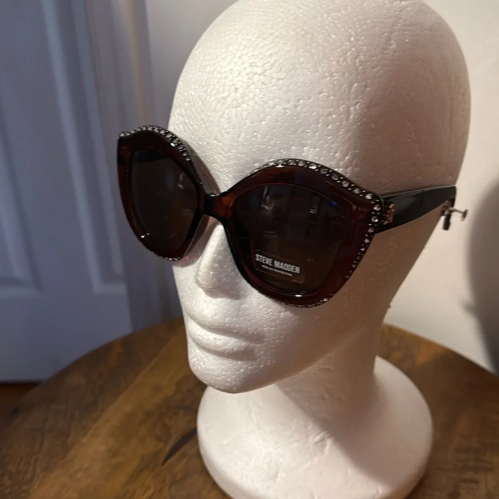 Steve Madden Women's Embellished Oversized Cat Eye Sunglasses, 52mm